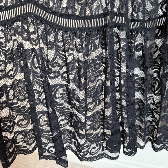 Boston Proper Black Lace Bell Sleeve Duster Cardigan Whimsy Goth Faerie Witchy - Picture 9 of 16